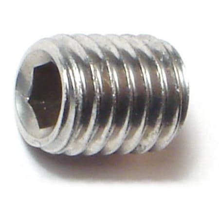 8mm-1.25 X 10mm A2 Stainless Steel Coarse Thread Cup Point Hex Socket Headless Set Screws 6PK